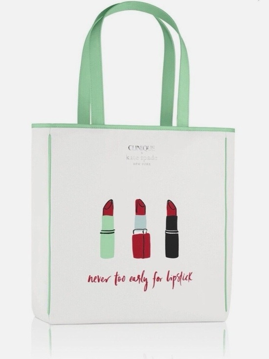 kate spade Handbags - Kate Spade New York White & Mint Lipstick Graphic Tote